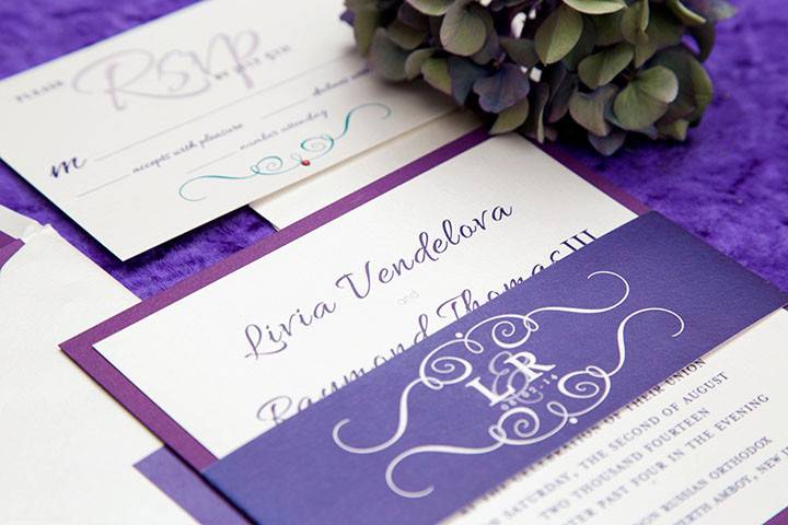 Violet invitations