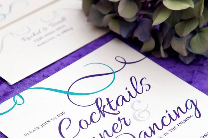 Purple invitations