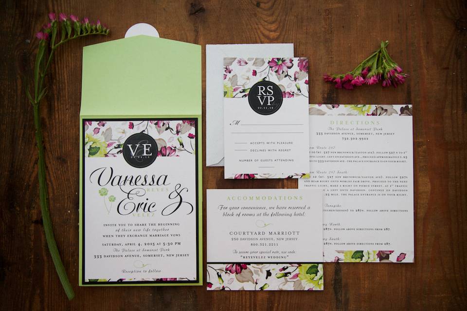 Paper Rose Invitation & Design