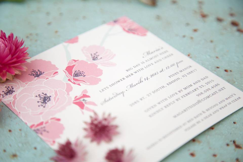 Paper Rose Invitation & Design