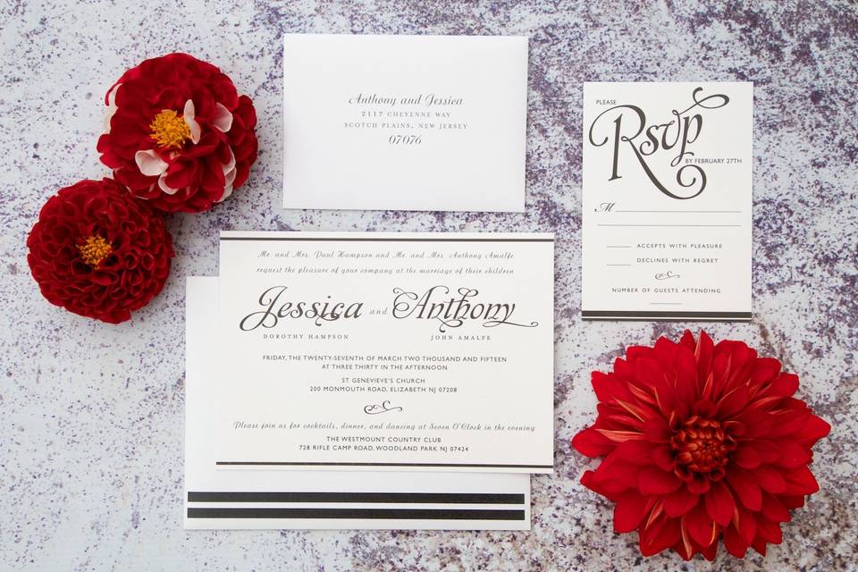 Paper Rose Invitation & Design