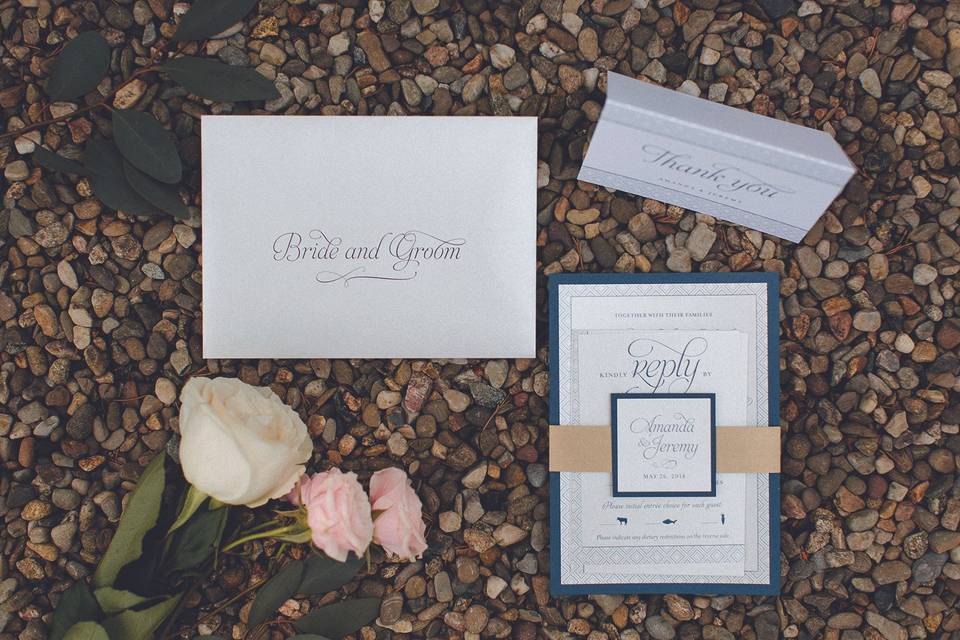 Paper Rose Invitation & Design