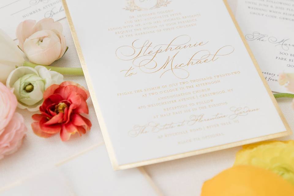 Paper Rose Invitation & Design