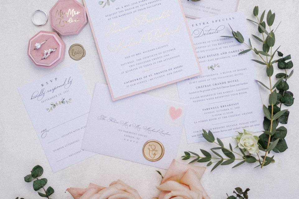 Paper Rose Invitation & Design