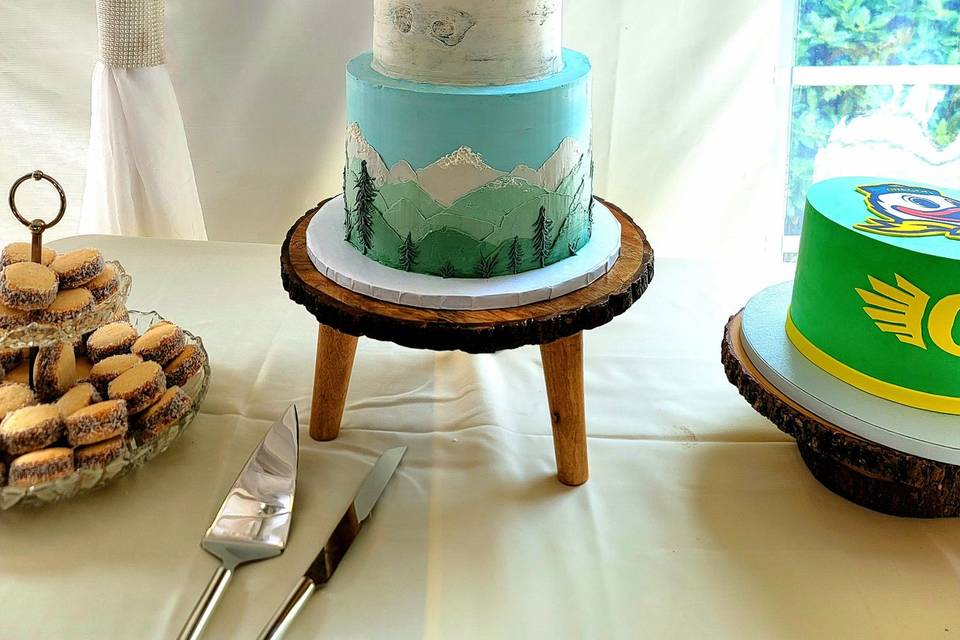 Landscape wedding cake