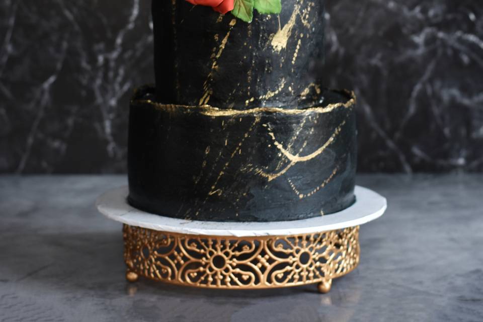 Black, Gold and Red wedding