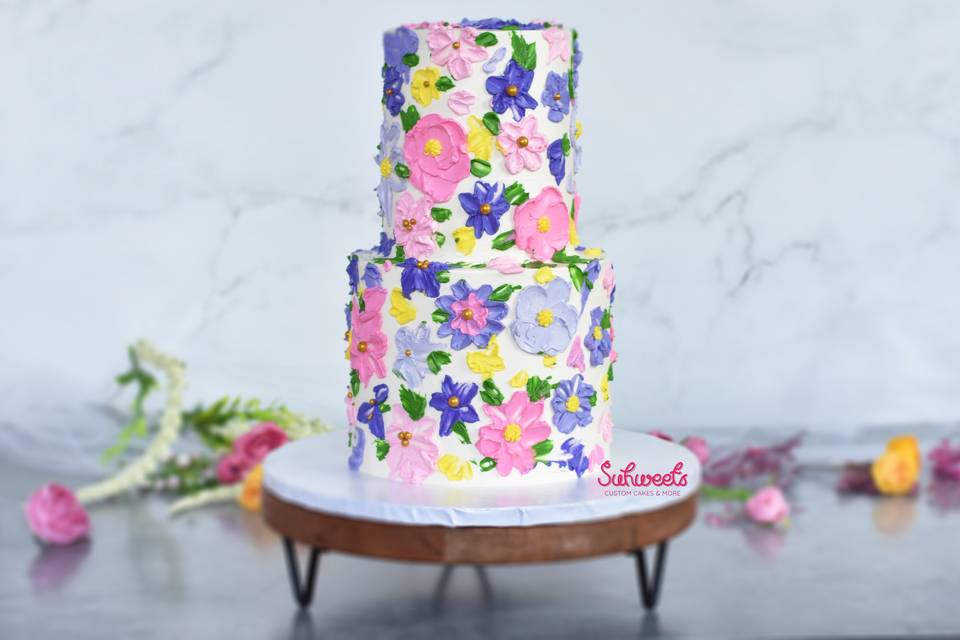 Colorful Palette Knife Cake