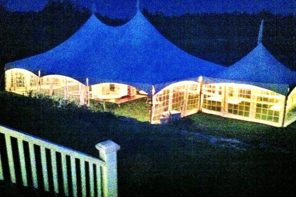 Wedding tent, overlooking the harbor