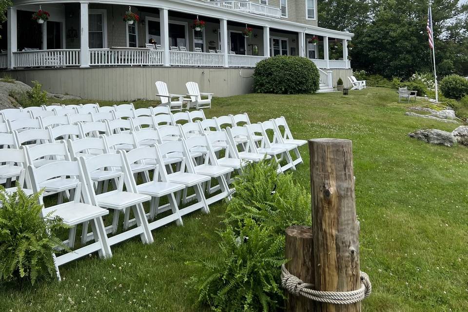 View of inn from ceremony area