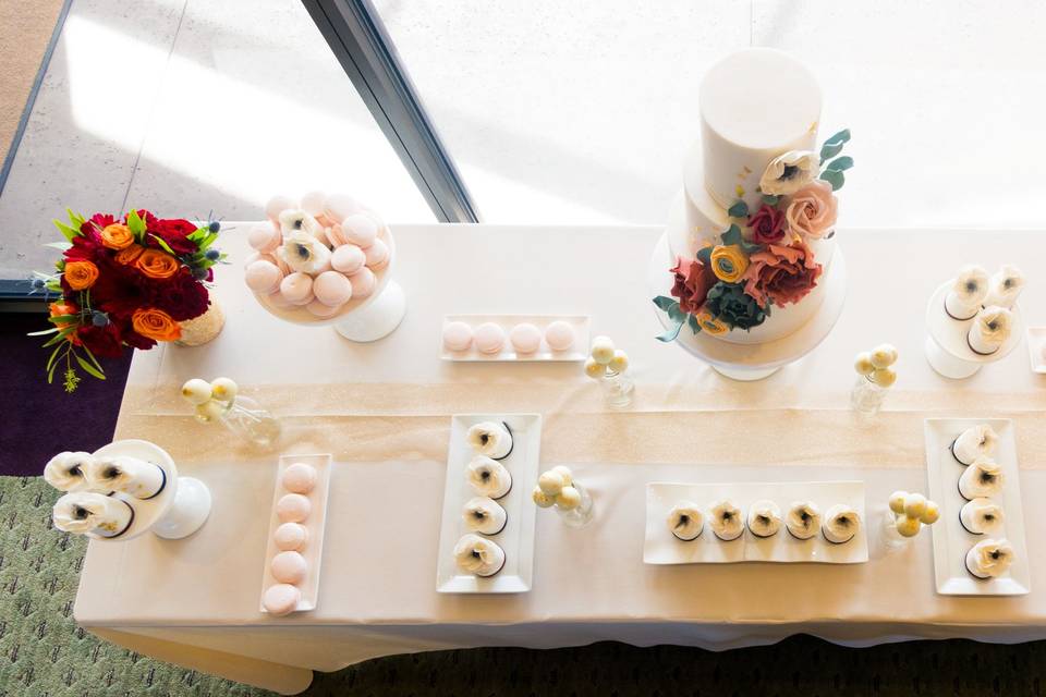 The wedding cake table