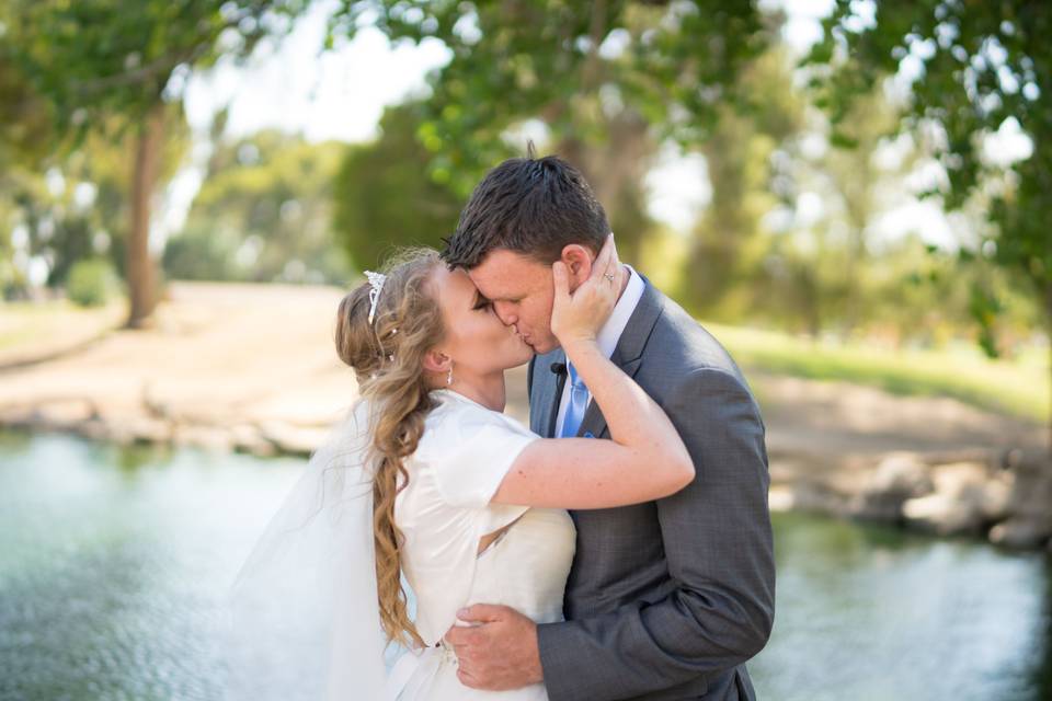 The bride and groom