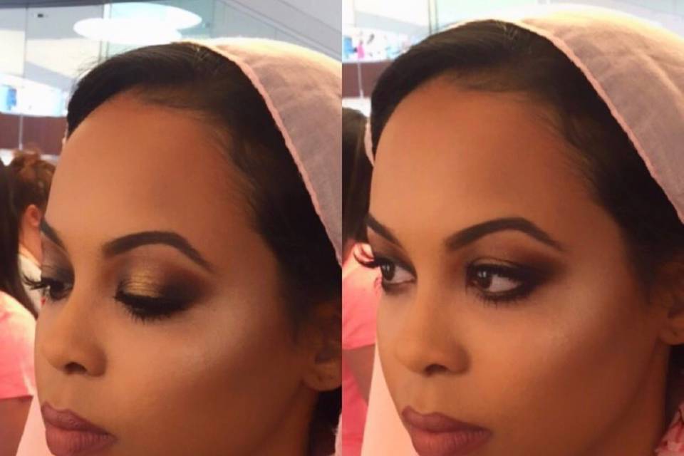 Smokey eyes and false lashes
