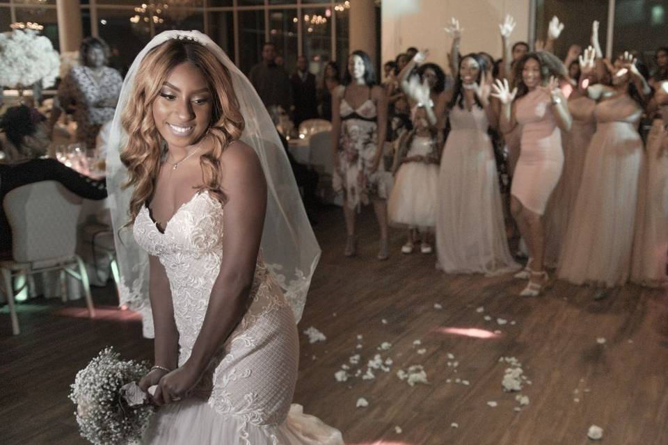 Throwing of bouquet