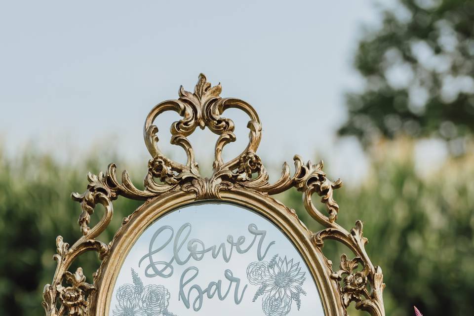Bridal shower mirror sign