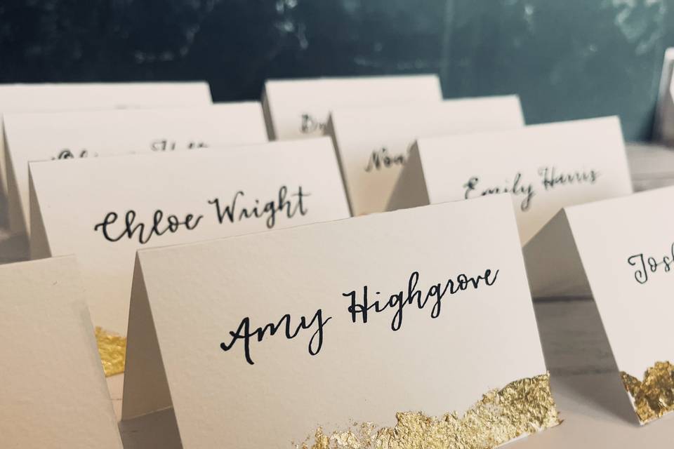 Calligraphy place cards