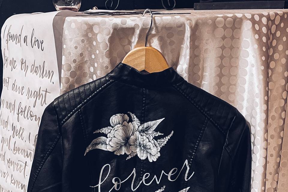 Hand painted leather jacket
