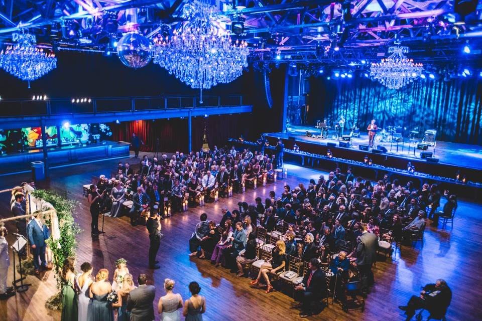 Blue reception lighting