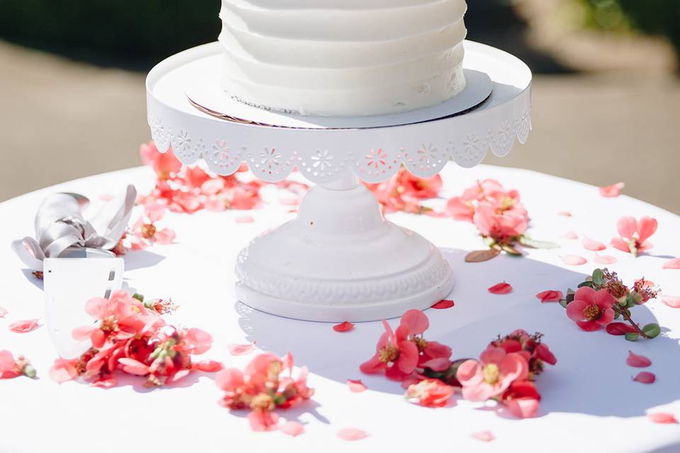 Small pleated cutting cake