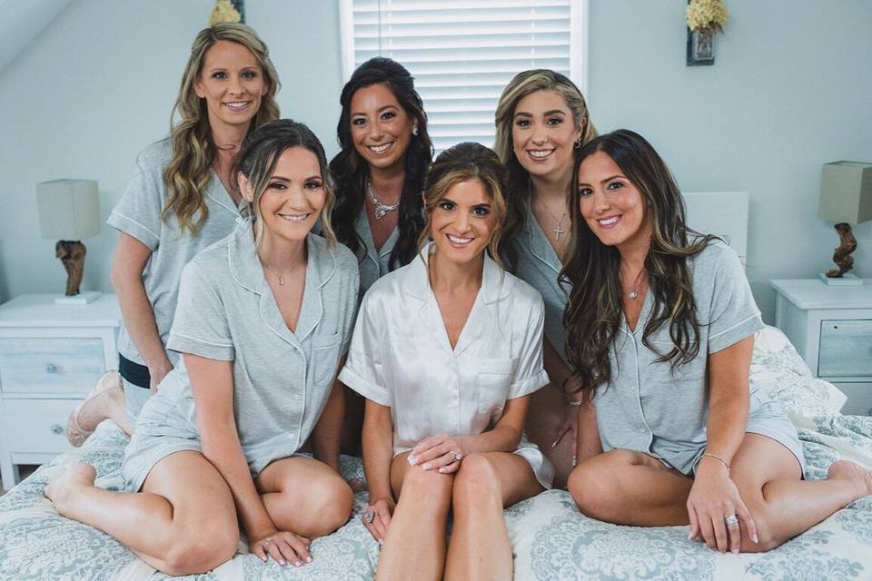 Bride and bridesmaids