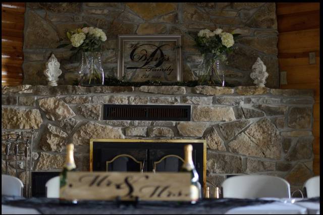 Huge stone fireplace
