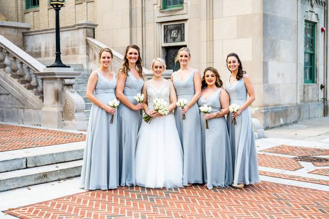 Bride with her bridesmaids