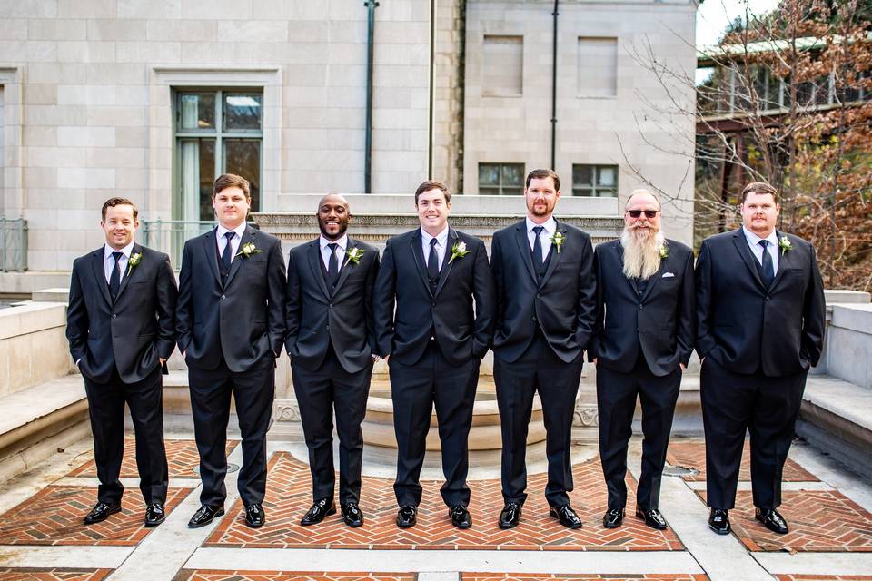 The groom with his groomsmen