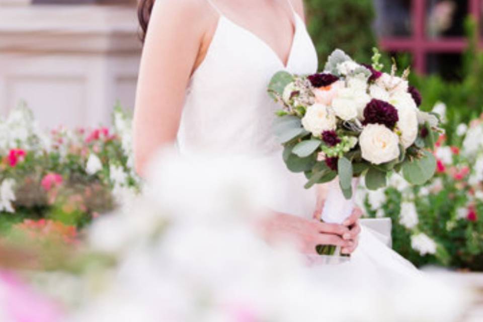 Bride with her bouquet