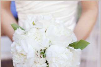 The bride holding her bouquet