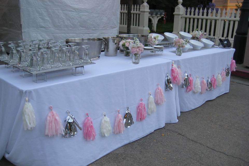 Buffet table