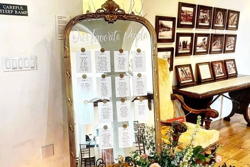 Seating Chart Mirror & Decal