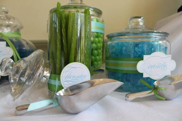 Green and Blue candy buffet