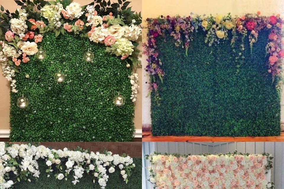 Boxwood and flower walls