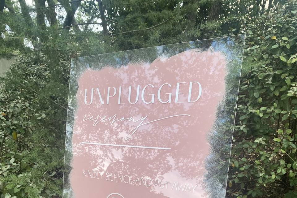 Unplugged Ceremony Sign