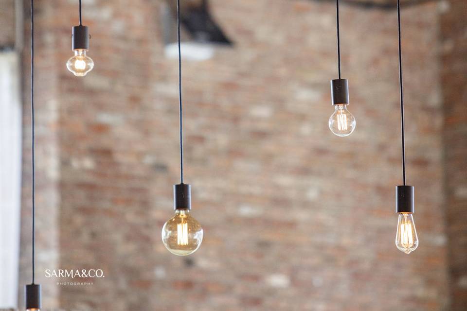 Beam Chandelier at The Roundhouse in Beacon, NY. Photo by Sarma & Co Photography