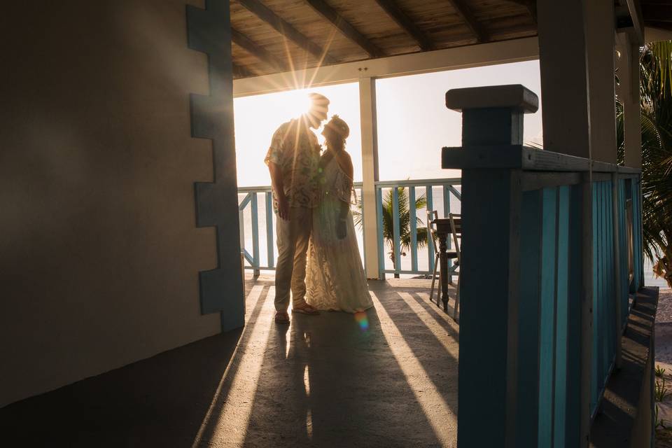 Balcony Bride and Groom