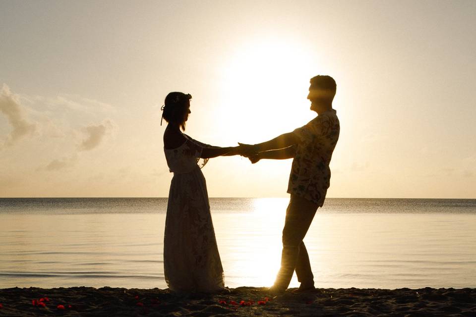 Beach Bride and Groom