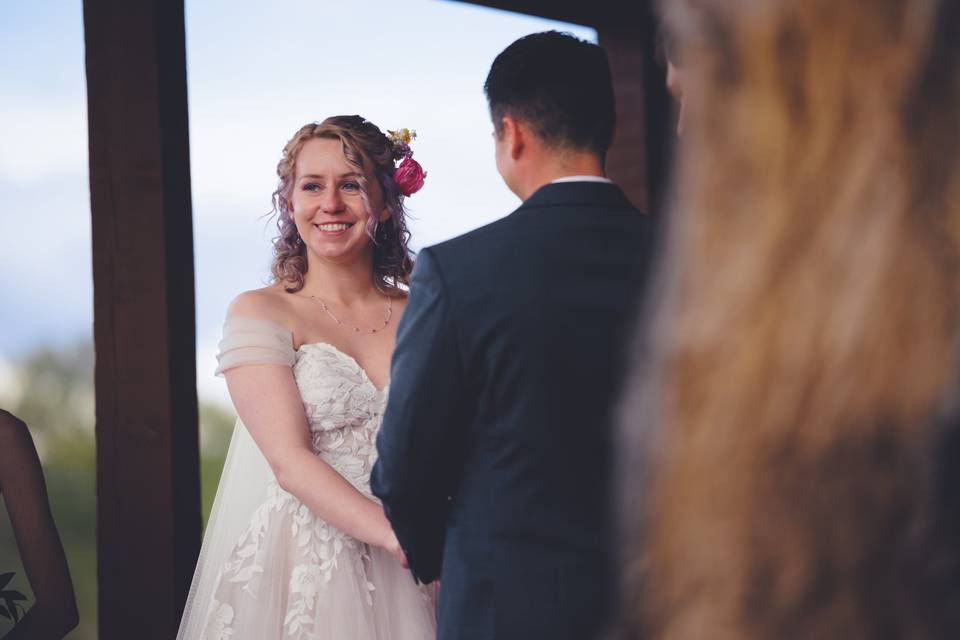 Smiling in anticipation