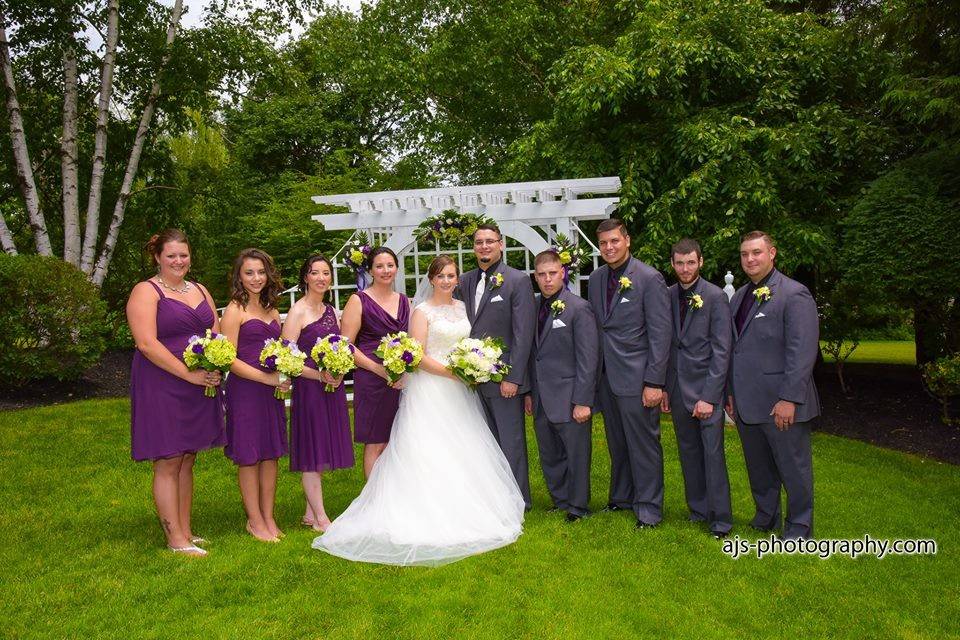 Bride and groom with friends