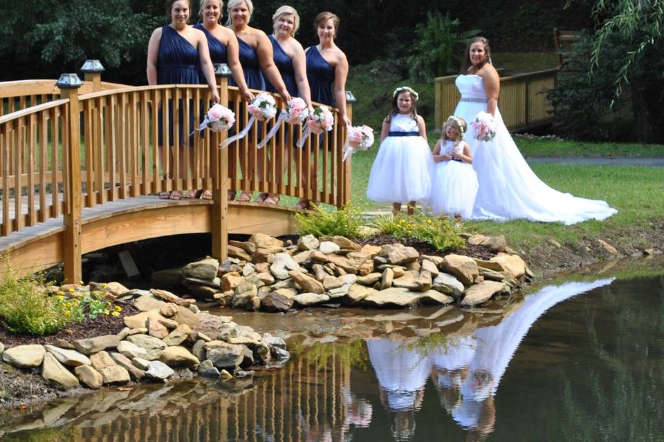 The bride with her bridesmaids