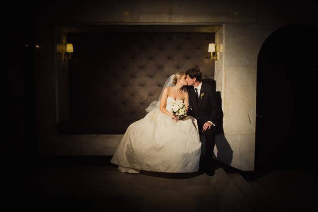 A romantic kiss