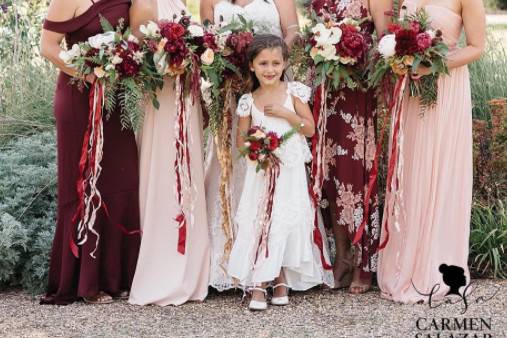 Bride and bridesmaids