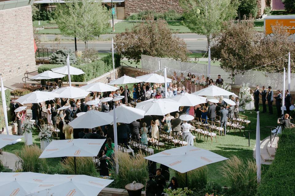 Rental umbrellas for ceremony