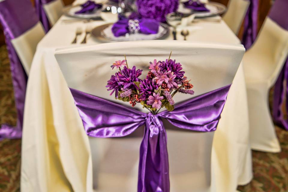 Purple royalty chair decor