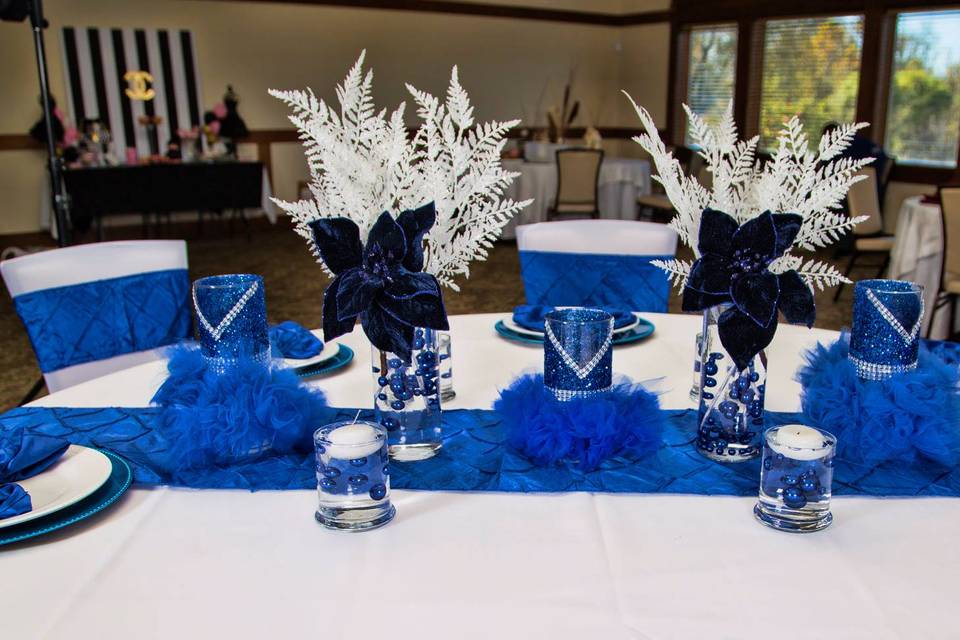 Royal Blue and White Table