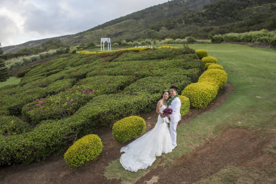 The bride and groom