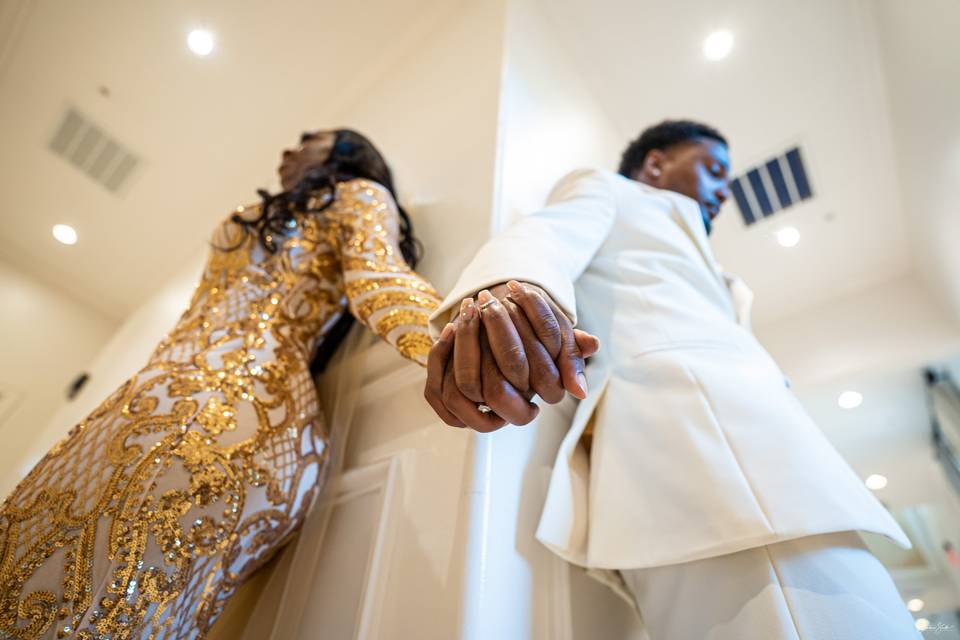 Bride and Groom First Touch