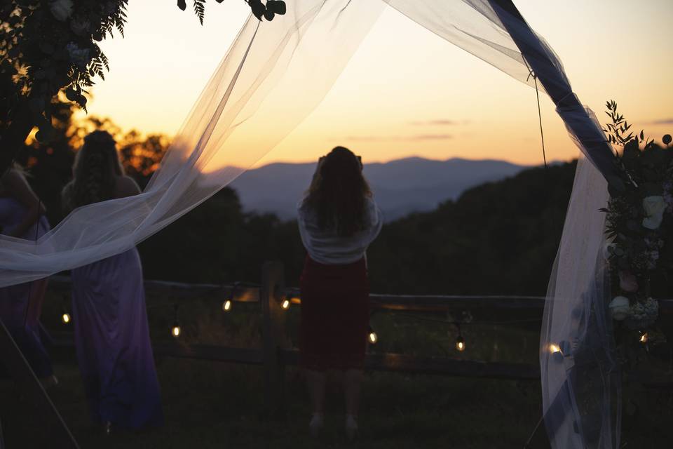 Guests enjoying the sunset