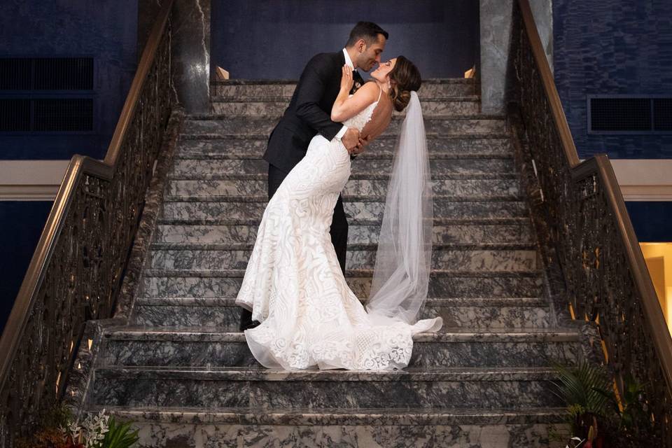 Couple on staircase