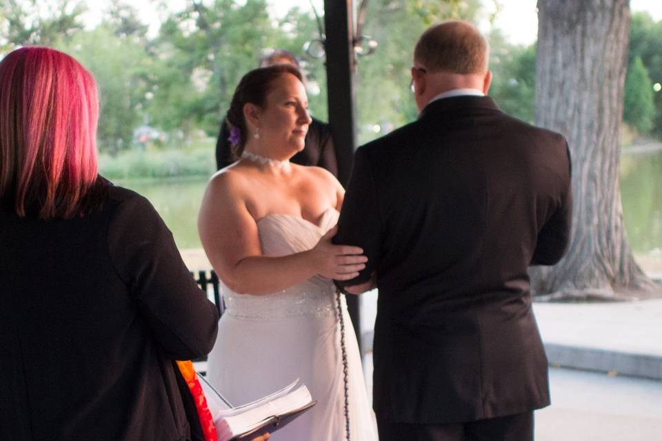 Lovely park gazebo wedding