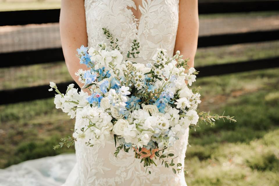 Light blue and white bouquet